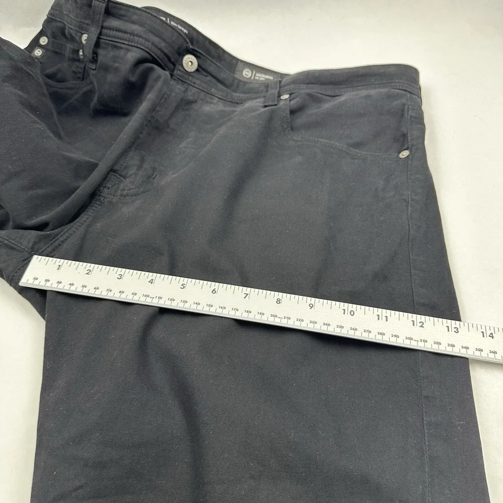AG Adriano Goldschmied Everett Pants Mens 40‎ Black Slim Straight Italian Fabric